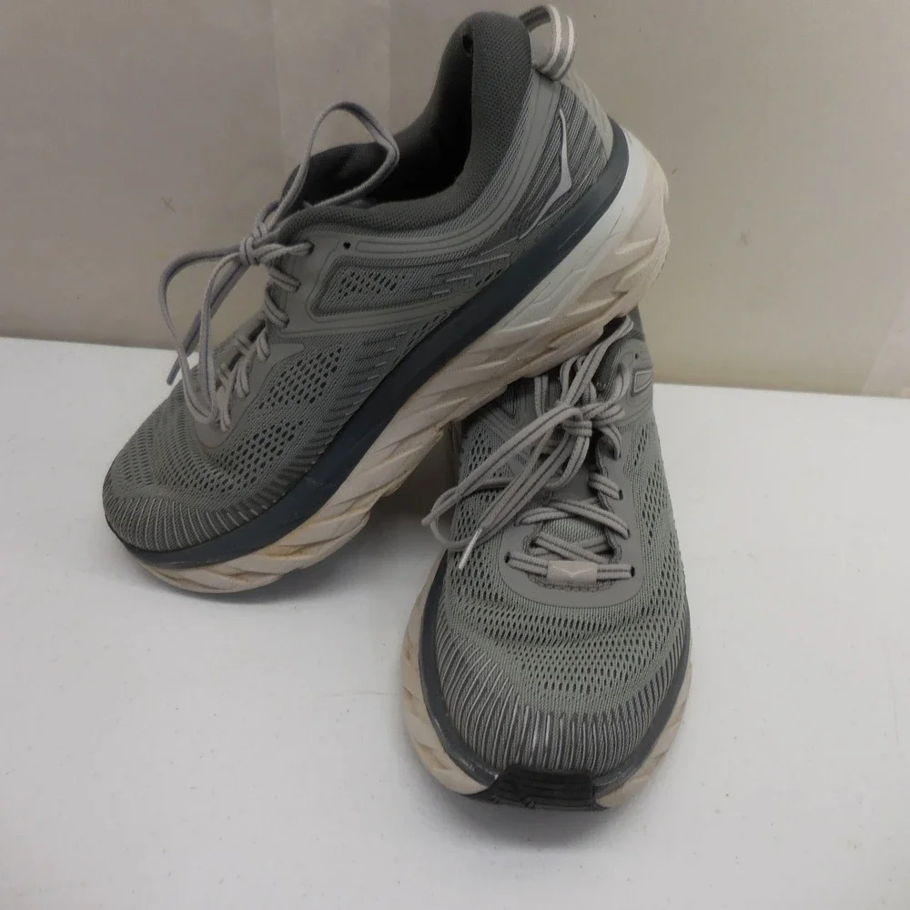 Hoka One One Bondi 7 Grey‎ Road Running Shoes Sneakers Mens Size 8.5E